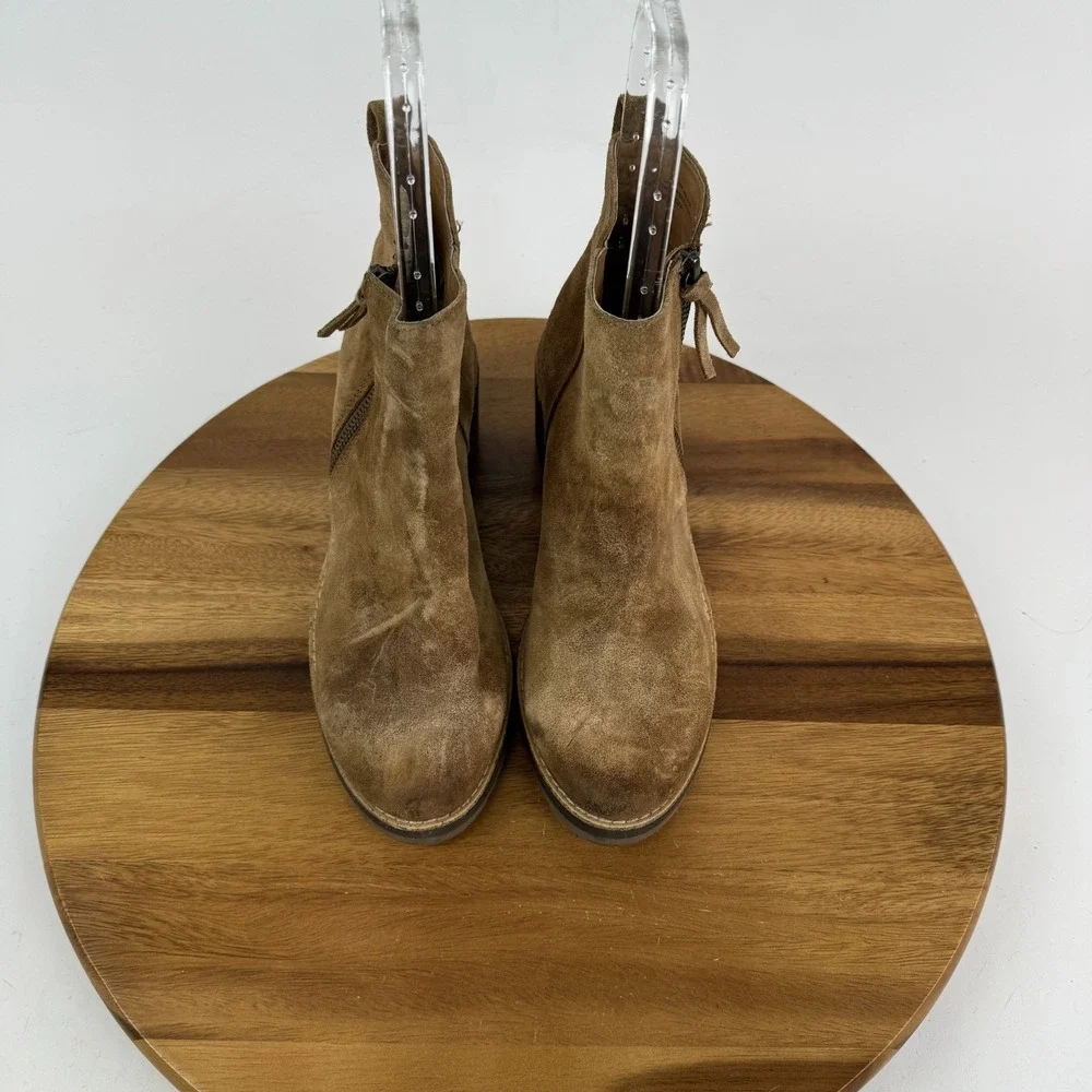 Womens Sofft Emeline Waterproof Brown Leather Wedge Ankle Booties Size 8‎ M GUC